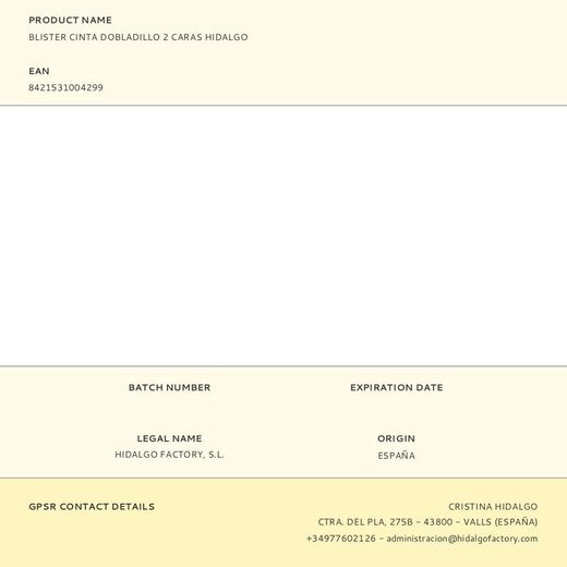 Blister Cinta Dobladillo 2 Caras Hidalgo