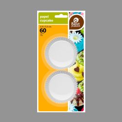 Moldes De Papel Para Magdalenas Blanco Ø4,8 X 3,4 Cm, Blister 60 Uds