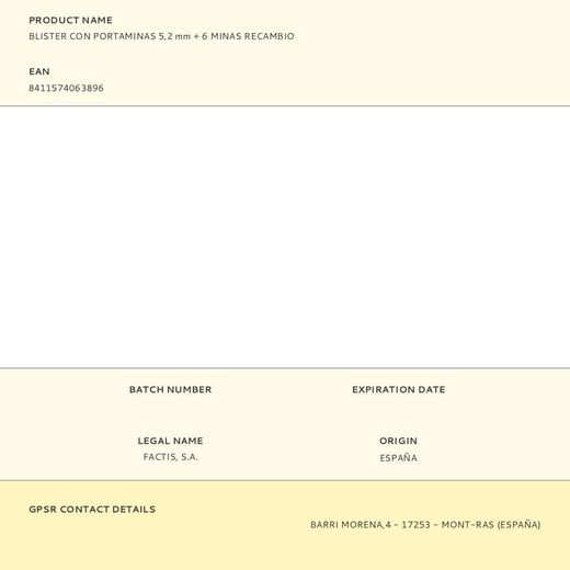 Blister Con Portaminas 5,2 Mm + 6 Minas Recambio