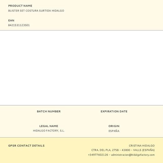 Blister Set Costura Surtida Hidalgo