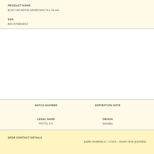 Bloc 100 Notas Adhesivas 76 X 76 Mm