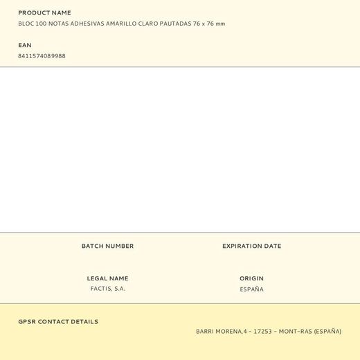 Bloc 100 Notas Adhesivas Amarillo Claro Pautadas 76 X 76 Mm