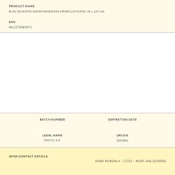 Bloc 90 Notas Super Adhesivas Amarillo Pastel 76 X 127 Mm