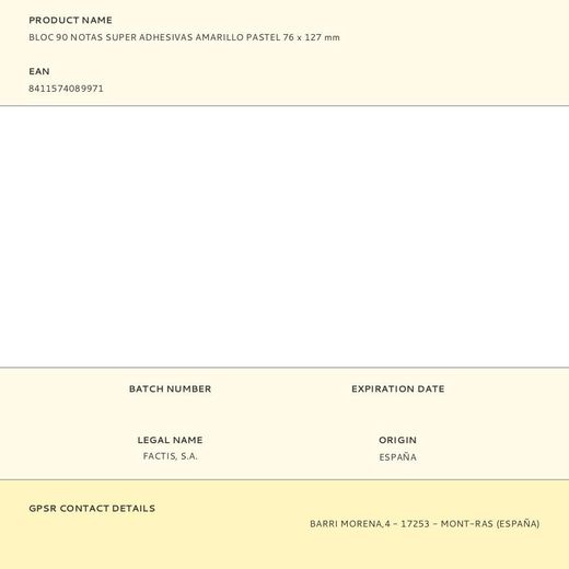 Bloc 90 Notas Super Adhesivas Amarillo Pastel 76 X 127 Mm