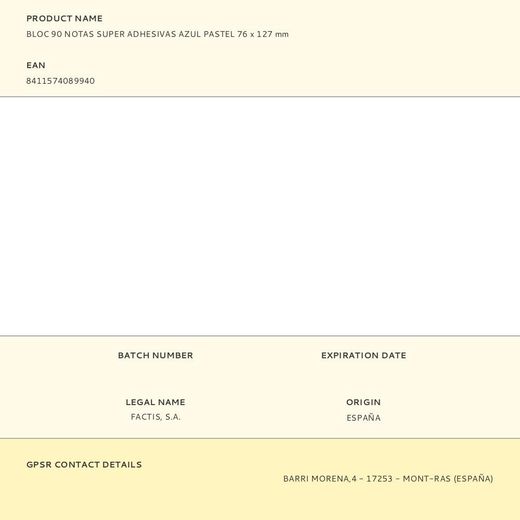 Bloc 90 Notas Super Adhesivas Azul Pastel 76 X 127 Mm