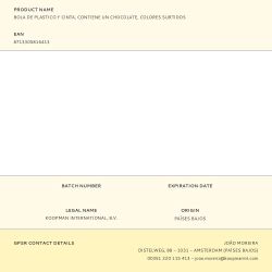 Bola De Plástico Con Cinta, Contiene Un Chocolate, Colores Surtidos