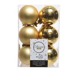 Bolas Decoración Árbol Navidad Ø6 Cm, Doradas, Caja 12 Uds