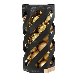 Bolas Decoración Árbol Navidad Ø6 Cm, Dorado, Caja 35 Uds
