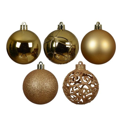 Bolas Decoración Árbol Navidad Ø6 Cm, Dorado, Caja 35 Uds