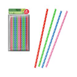 Pajitas De Cartón Con Topos Colores Surtidos, 25 Uds