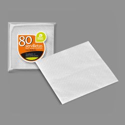 Servilletas De Papel Blancas De 1 Capa 30 X 30 Cm, 80 Uds