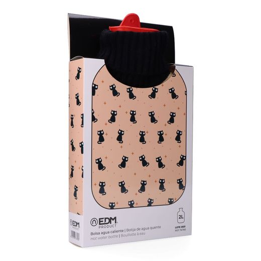 Bolsa De Agua Caliente 2 L Modelo Gatos Negros