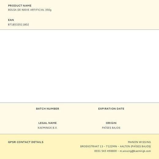 Bolsa De Nieve Artificial 350G