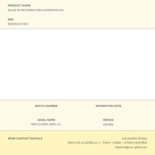Bolsa De Recambio Para Aspirador Aeg