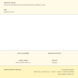Bolsa De Recambio Para Aspirador Bosch, Siemens, Ufesa