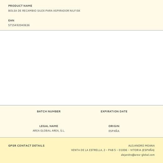 Bolsa De Recambio Silex Para Aspirador Nilfisk