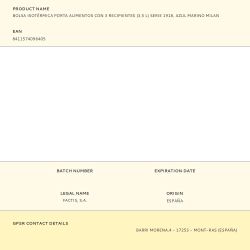 Bolsa Isotérmica Porta Alimentos Serie 1918 Azul Marino Con 3 Recipientes 3,5 L