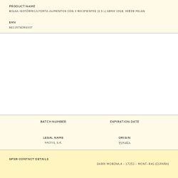 Bolsa Isotérmica Porta Alimentos Serie 1918 Verde Con 3 Recipientes 3,5 L