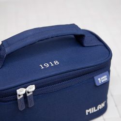 Bolsa Isotérmica Porta Alimentos Serie 1918 Azul Marino Con 1 Recipiente 1,5 L