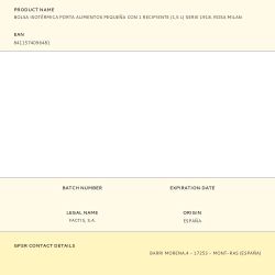 Bolsa Isotérmica Porta Alimentos Serie 1918 Rosa Con 1 Recipiente 1,5 L