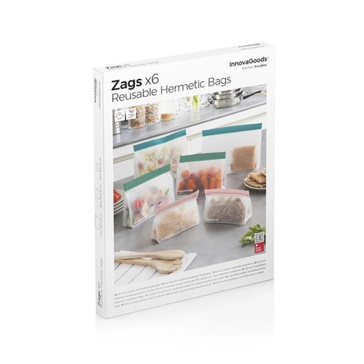 Bolsas Reutilizables Herméticas Zags 6 Piezas