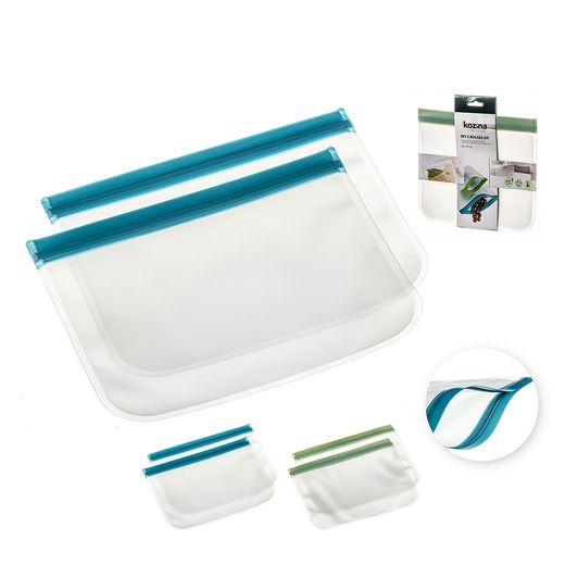 Bolsas Reutilizables Herméticas Zip, 2 Uds, 2 Colores Surtidos, 23 X21 Cm