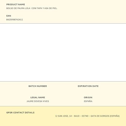 Bolso De Palma Lola  Con Tapa Y Asa De Piel.