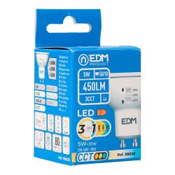 Bombilla Dicroica Led Gu10, 5 W, 450 Lm, 3Cct, Ø50 X 62 Mm
