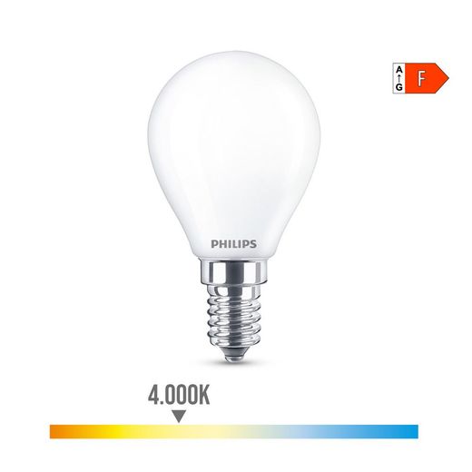 Bombilla Esferica Led E14 4,3 W 470 Lm 4000 K Luz Dia Ø4,5 X 8,2 Cm