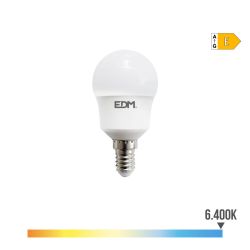 Bombilla Esferica Led E14 8,5 W 1000 Lm 6400 K Luz Fria Ø4,5 X 8,8 Cm