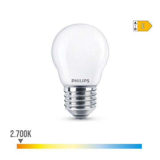 Bombilla Esferica Led E27 6,5 W 806 Lm 2700 K Luz Calida Ø4,5 X 7,8 Cm