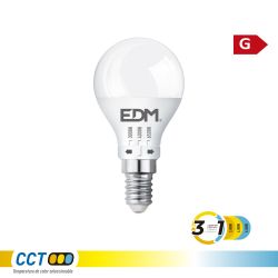 Bombilla Esférica Led P45 E14, 6 W, 500 Lm, 3Cct, Ø45 X 87 Mm