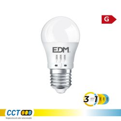 Bombilla Esférica Led P45 E27, 6 W, 500 Lm, 3Cct, Ø45 X 88 Mm