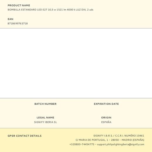 Bombilla Estándar Led E27, 10,5 W, 1521 Lm, 4000K, Luz Día, 2 Uds