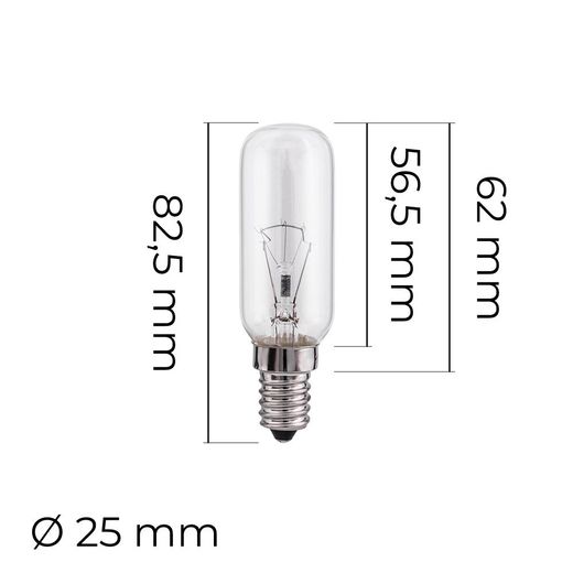 Bombilla Incandescente Tubular Transparente 25 W E14
