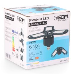 Bombilla "Leaf" Led E27 60W 6400Lm 6500K Luz Fria Ø26,5X12Cm Edm