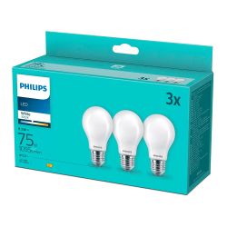 Bombilla Led De Filamento Mate, E27, 8,5 W (Equiv. 75 W), 1055 Lm, 3000 K, Luz Cálida, Pack 3 Uds