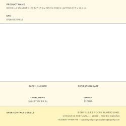 Bombilla Standard Led E27 17,5 W 2452 Lm 6500 K Luz Fria Ø7,5 X 12,1 Cm