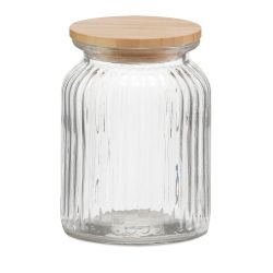 Bote De Cocina De Vidrio + Bambú 1000 Ml