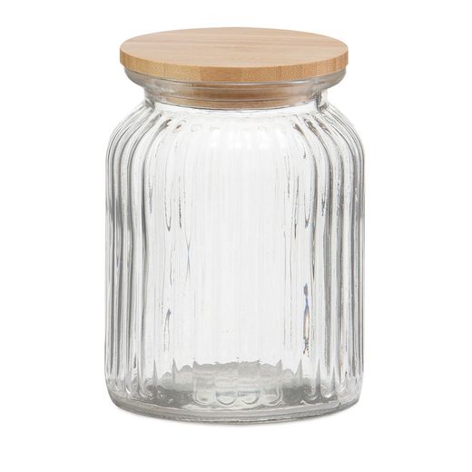 Bote De Cocina De Vidrio + Bambú 1000 Ml