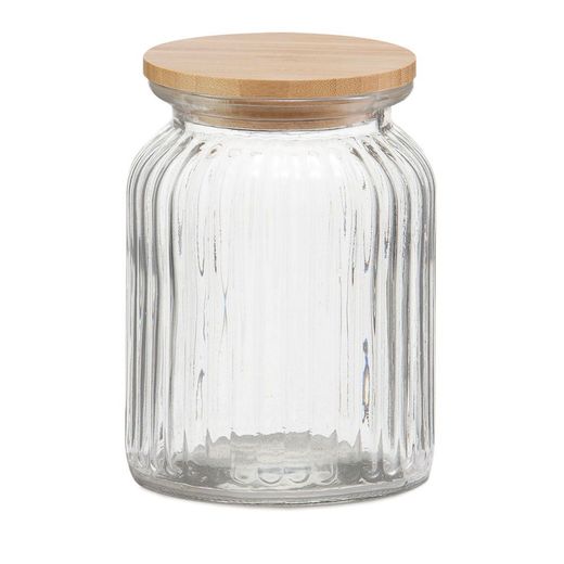 Bote De Cocina De Vidrio + Bambú 1000 Ml
