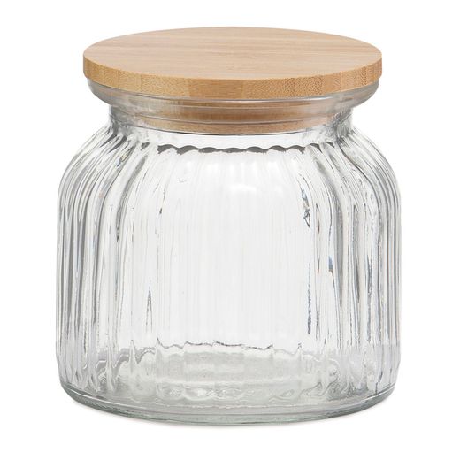 Bote De Cocina De Vidrio + Bambú 600 Ml