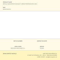 Botella Con Depósito De Agua Y Comida Para Mascotas 2 En 1