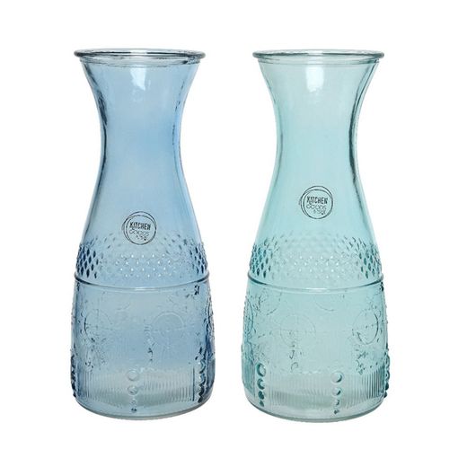 Botella De Cristal Con Relieve Ø10 X 25 Cm 1,10 L Modelos Surtidos