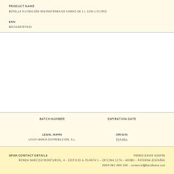 Botella Filtración Instantánea De Vidrio De 1 L Con 1 Filtro