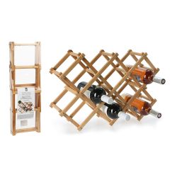 Botellero De Bambú Para 10 Botellas