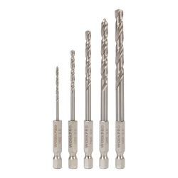 Brocas Vástago Hexagonal ¼ Pulg Para Metal, Rectificadas, Ø2,00 - Ø6,00 Mm, Juego 5 Piezas