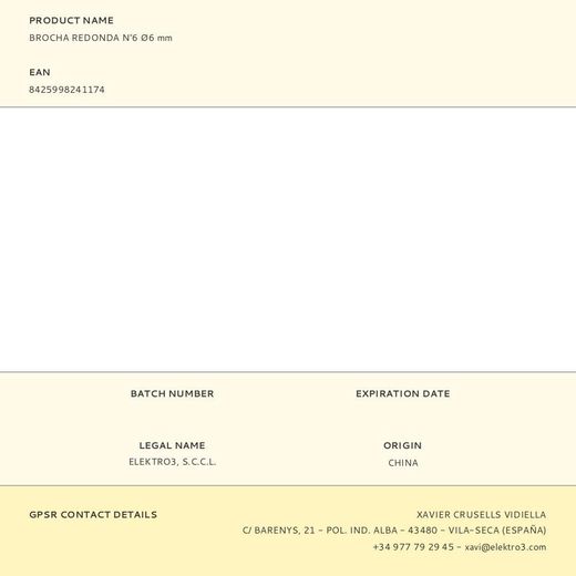 Brocha Redonda N°6 Ø6 Mm