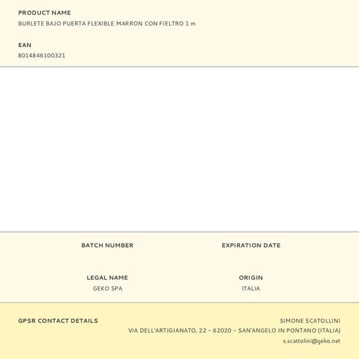 Burlete Bajo Puerta Flexible Marron Con Fieltro 1 M