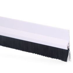 Burlete Bajo Puerta Rigido Blanco Con Cepillo De Fibra 1 M